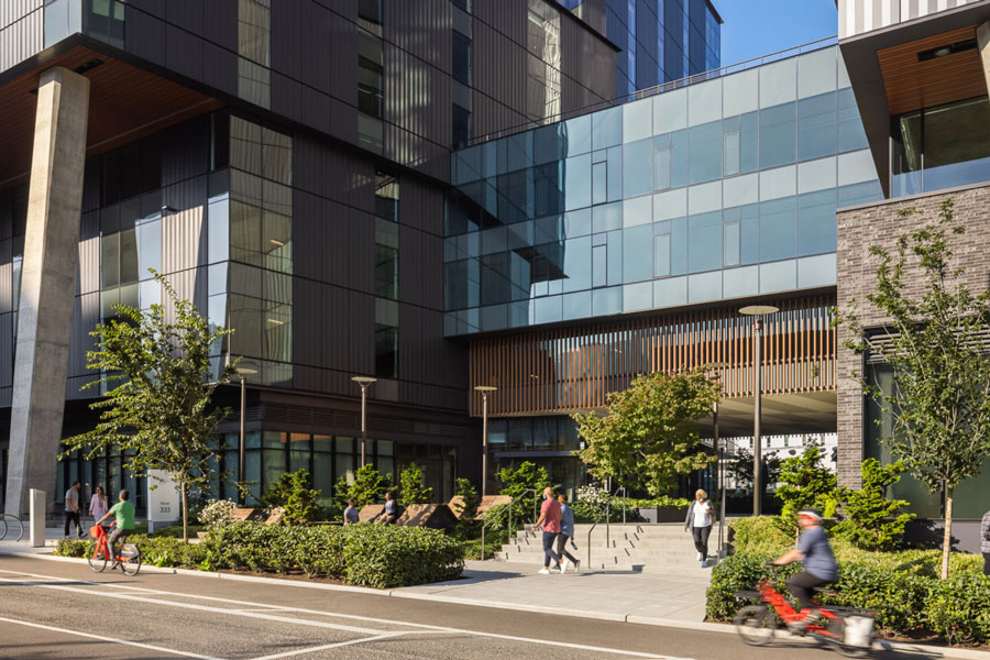 Exterior of the 733 Dexter building entrance.