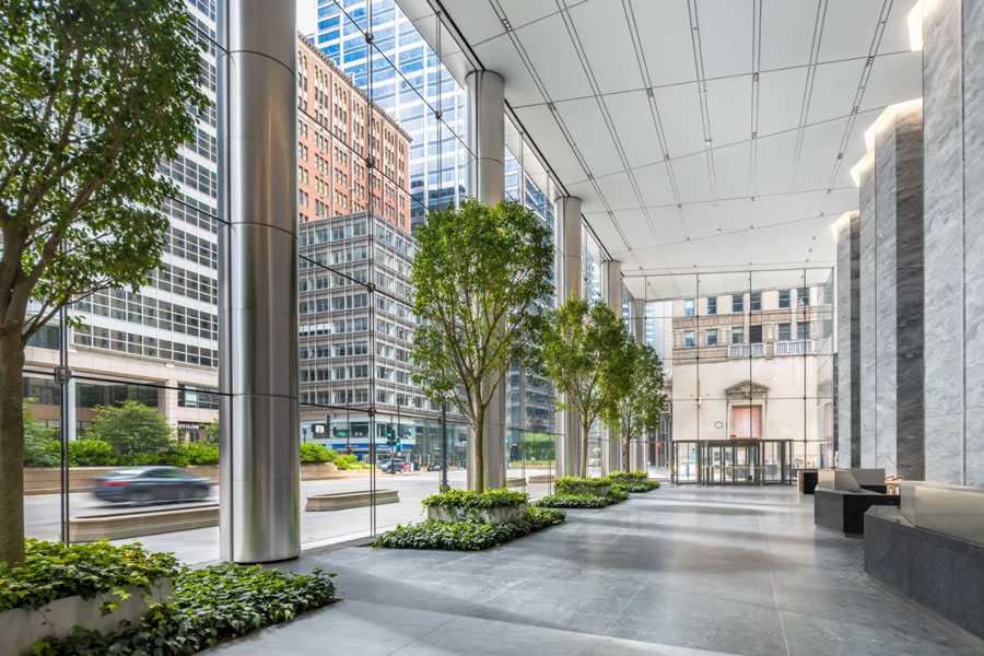 The Porch area of the 110 N. Wacker building.