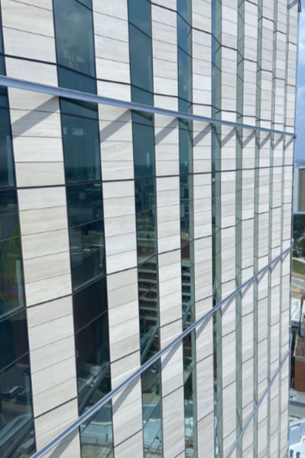 Close up Exterior arial photo of the Ohio State University Wexner Medical Center.