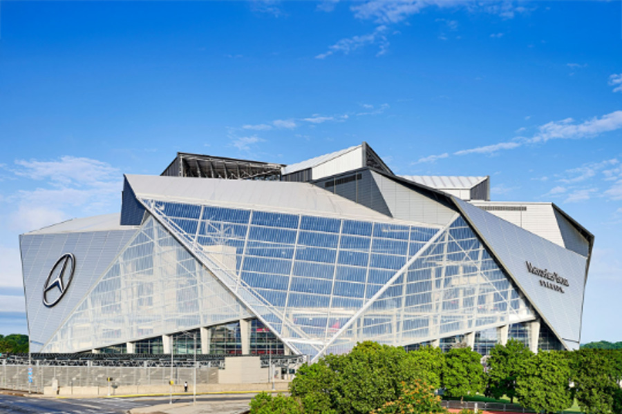 Exterior of the Mercedes Benz Stadium