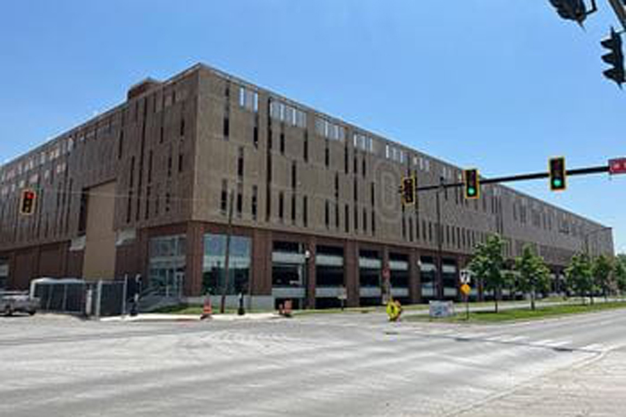 Exterior of the OSU parking garage